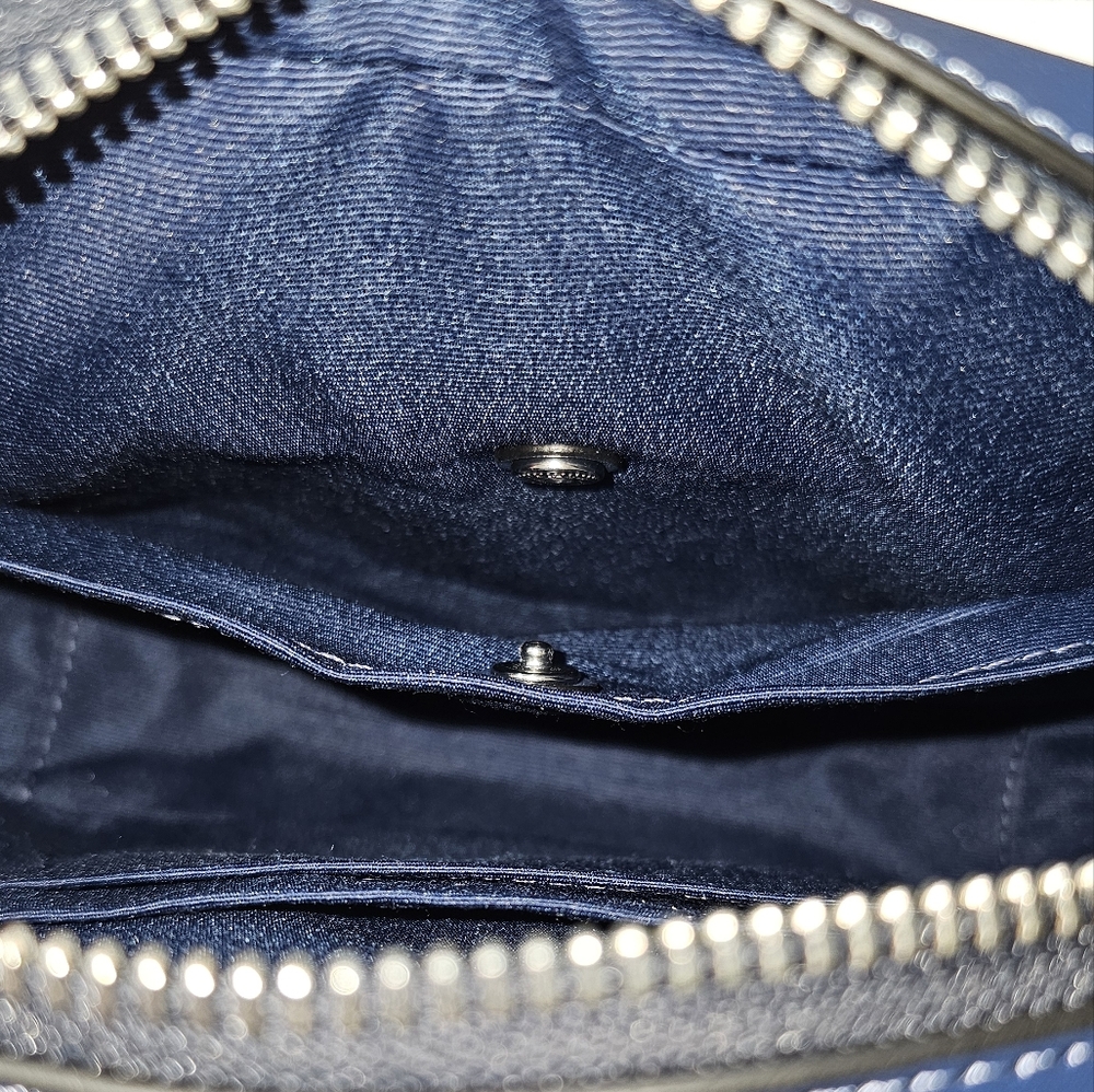 COACH Mini Jamie Navy Quilted Denim Crossbody Camera Bag - Picture 9 of 14